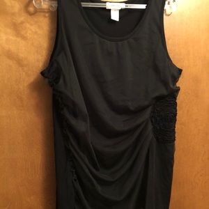 Design History Black Net Overlay Tank Top